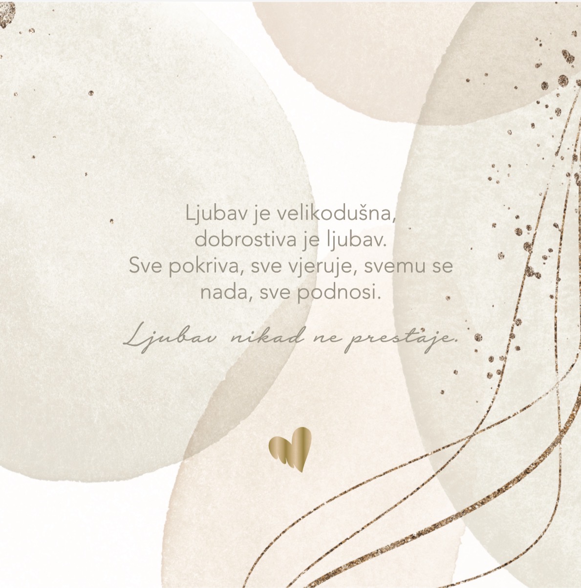 Angellum citat na platnu - “Ljubav je velikodušna, dobrostiva je ljubav. Sve pokriva, sve vjeruje, svemu se nada, sve podnosi. Ljubav nikad ne prestaje." #0331 - Slika 2