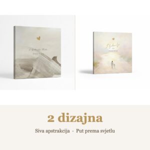 Citat na platnu “S Ljubavlju neba stvarao te Bog” – 2 dizajna: Siva apstrakcija, Put prema svjetlu