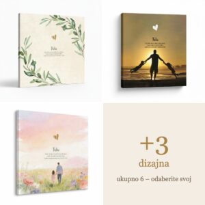 Angellum citat na platnu – “Tata – Ime tate je još jedno ime ljubavi. Svaki čovjek može biti otac, samo onaj poseban može biti tata.”