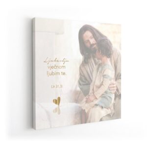Angellum citat na platnu – “Ljubavlju vječnom ljubim te." (Jr 31, 3) #0234