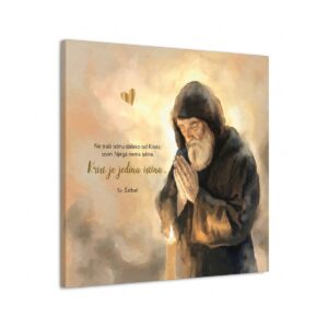Angellum citat na platnu - “Ne traži istinu daleko od Krista; izvan Njega nema istine. Krist je jedina istina." Sv. Šarbel #0511